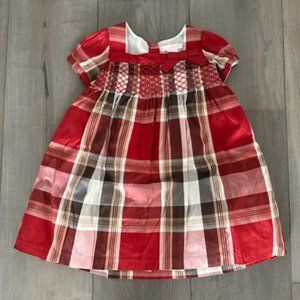 JANIE AND JACK GIRLS PLAID SILK LINED DRESS WITH UNDERGARMENT COVER